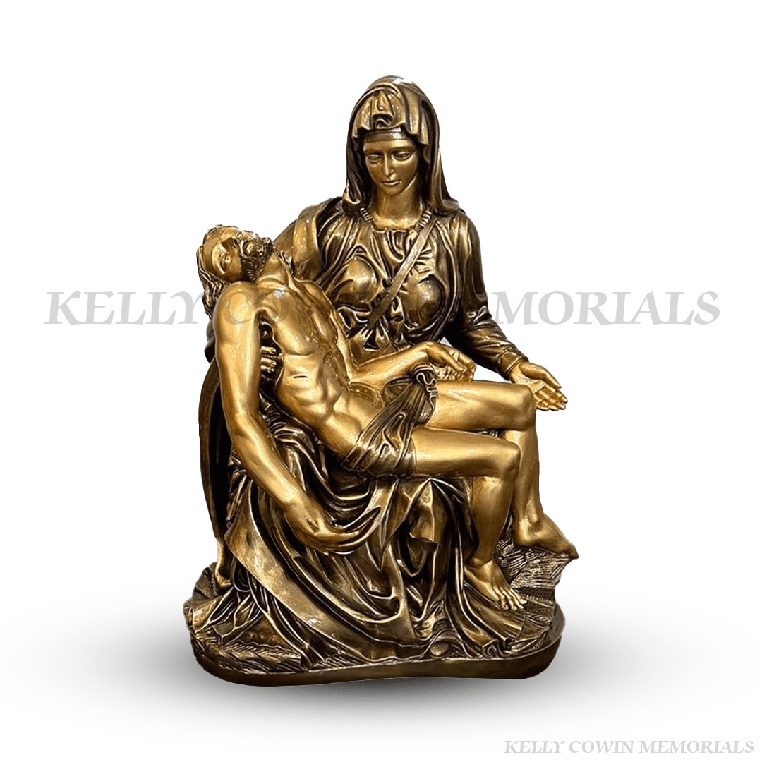 Bronze Pietà memorial statue grave ornament for headstone in Ireland