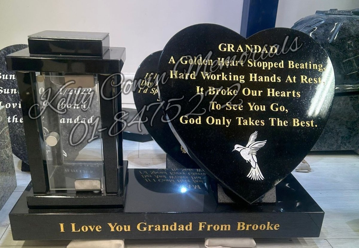 P101 - Lantern & Heart on Plinth - Kelly Cowin Memorials