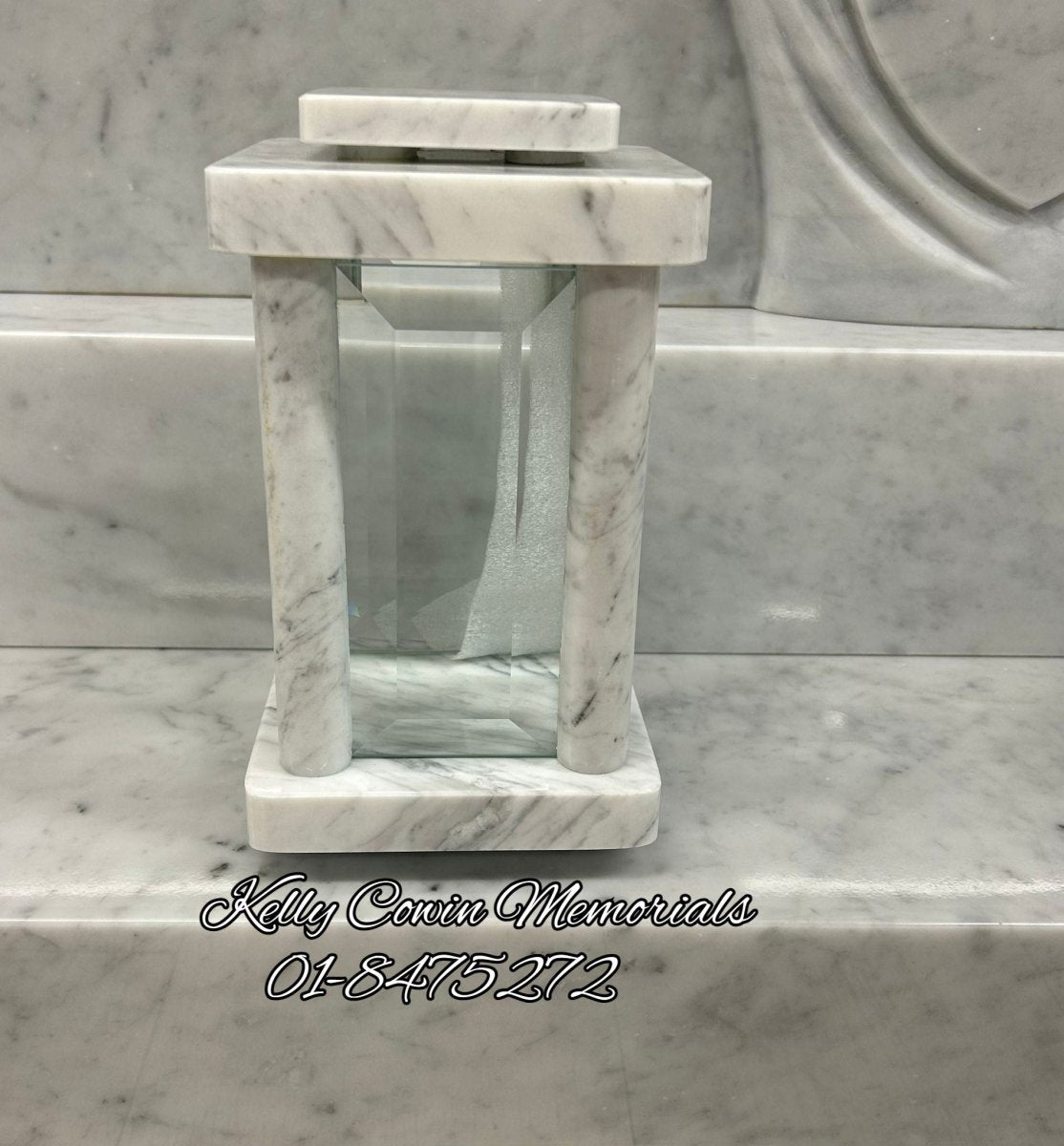 L052 Marble Lantern - Kelly Cowin Memorials
