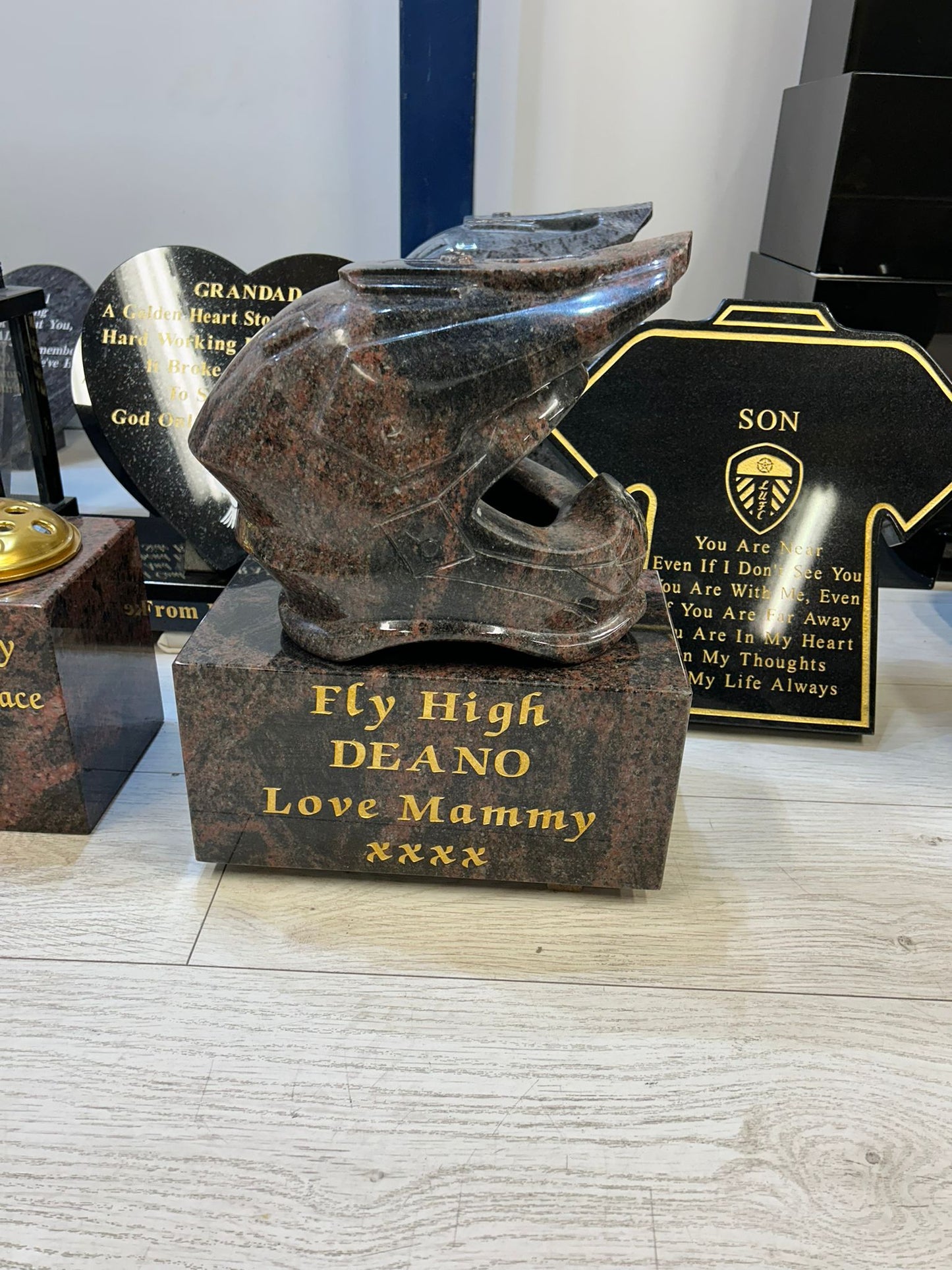 GO096 - Granite Helmet On Block