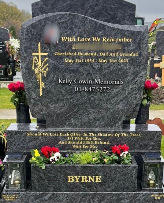 Blue Lagoon Granite C1 Headstone | Balgriffin Cemetery - Kelly Cowin Memorials