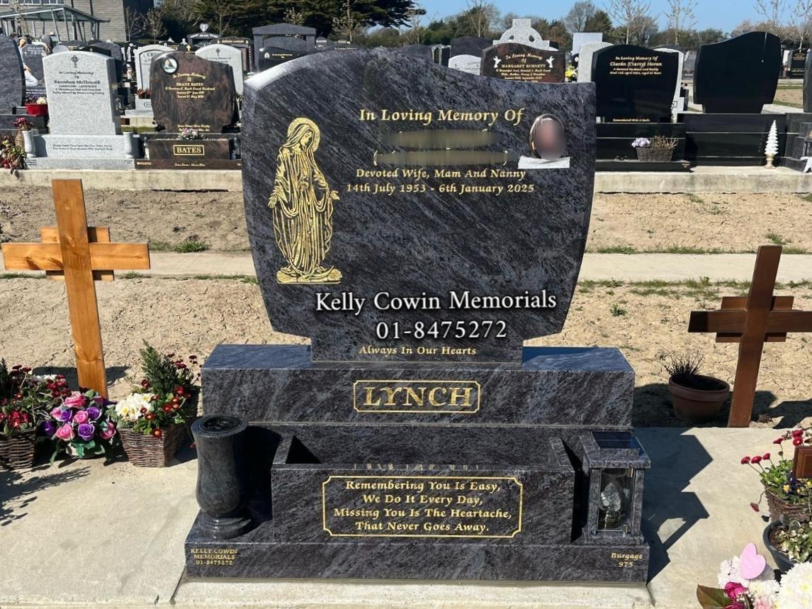 Blue Lagoon Granite C1 Headstone | Balgriffin Cemetery - Kelly Cowin Memorials
