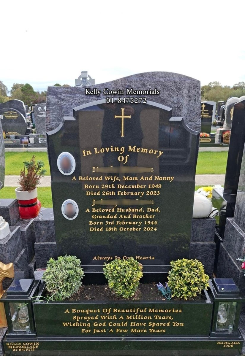 Black Granite Top 9 Headstone | Balgriffin Cemetery - Kelly Cowin Memorials