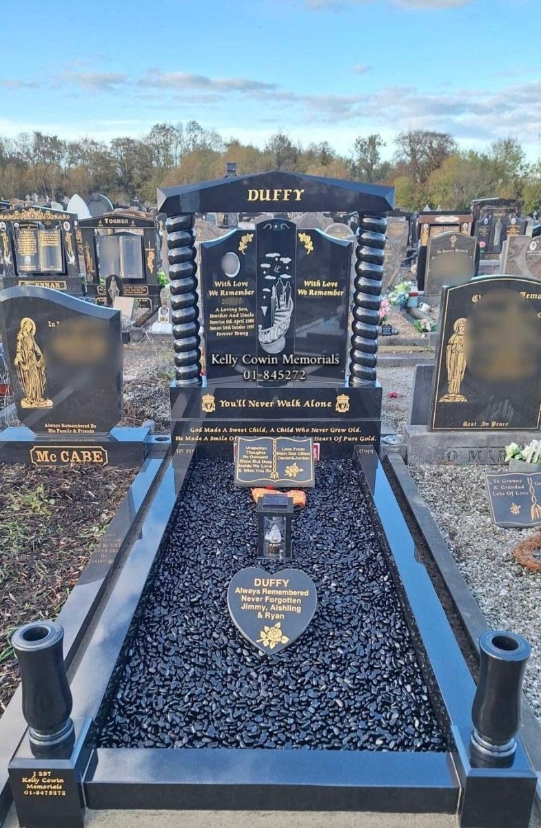 Black Granite "Gates Of Heaven" Headstone | Fingal Cemetery - Kelly Cowin Memorials
