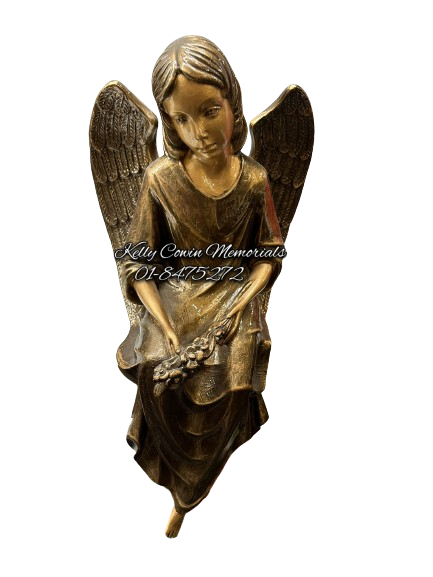 S047- Bronze Sitting Angel