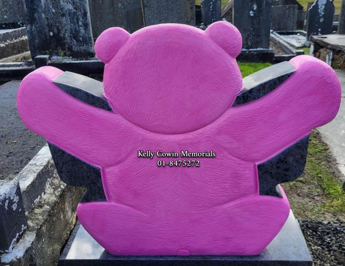 Blue Lagoon Granite Teddy Bear Headstone | Kilmihil Cemetery, Co. Clare - Kelly Cowin Memorials