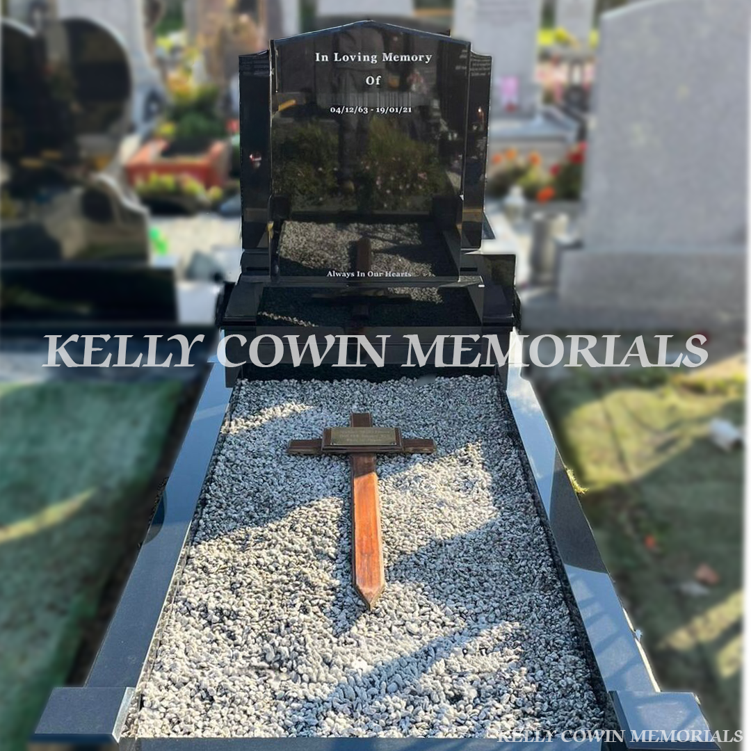 Black Granite Apex Headstone | Mulhuddart Cemetery - Kelly Cowin Memorials