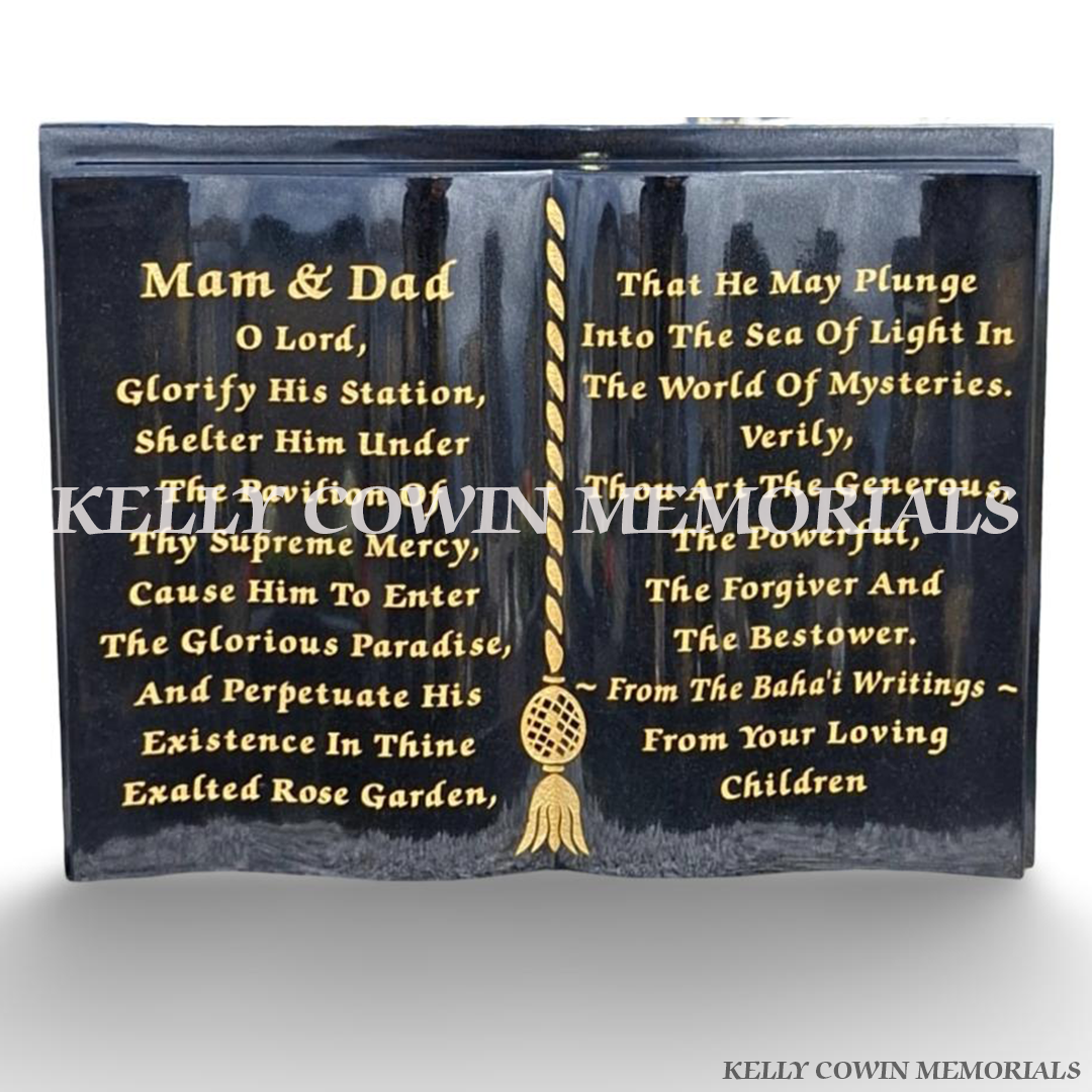 Black Granite Bible | Kelly Cowin Memorials