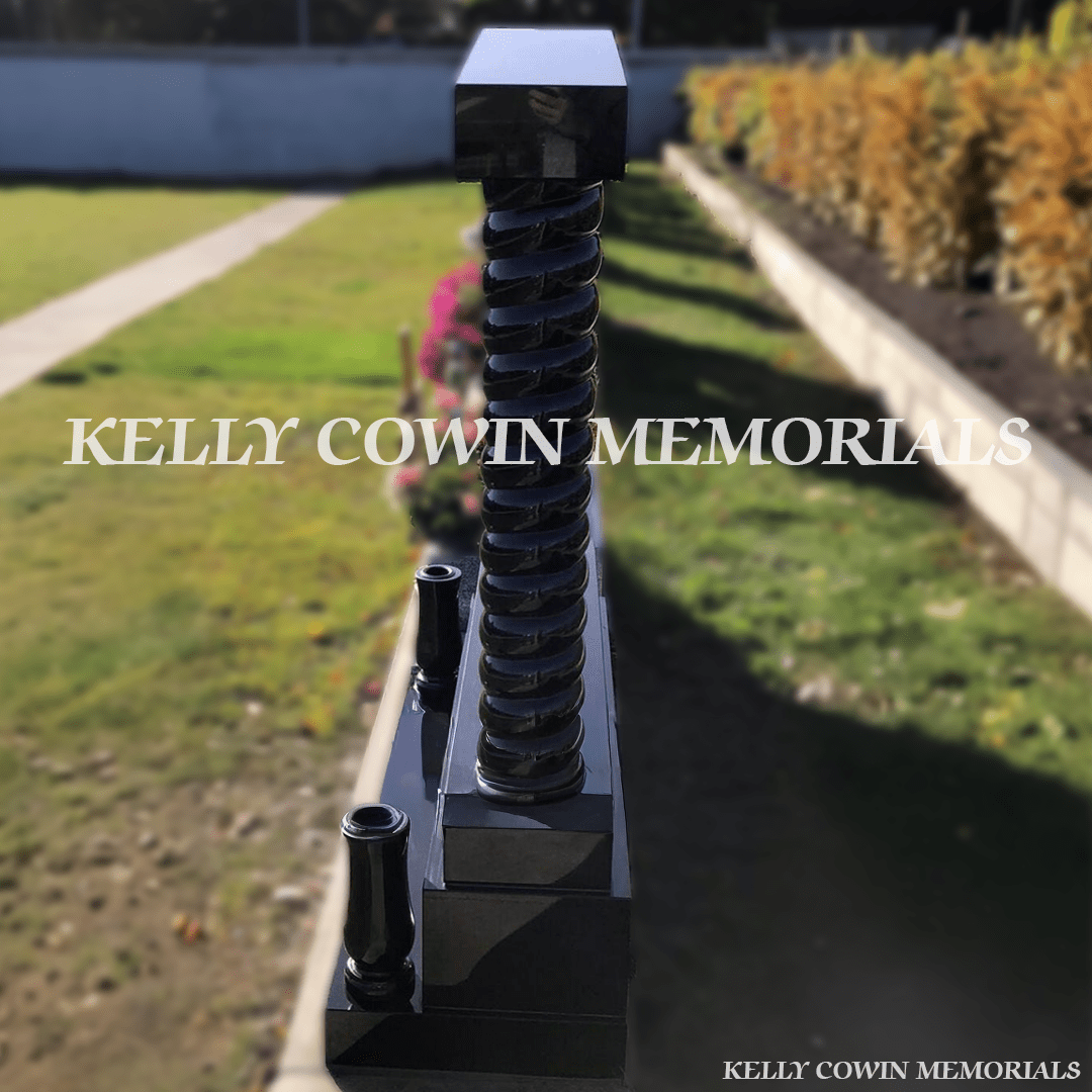 Black Granite "Gates To Heaven" Headstone | Balgriffin Cemetery - Kelly Cowin Memorials