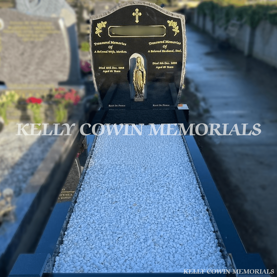 Black Granite Granite Headstone & Kerbing | Whitestown Cemetery - Kelly Cowin Memorials