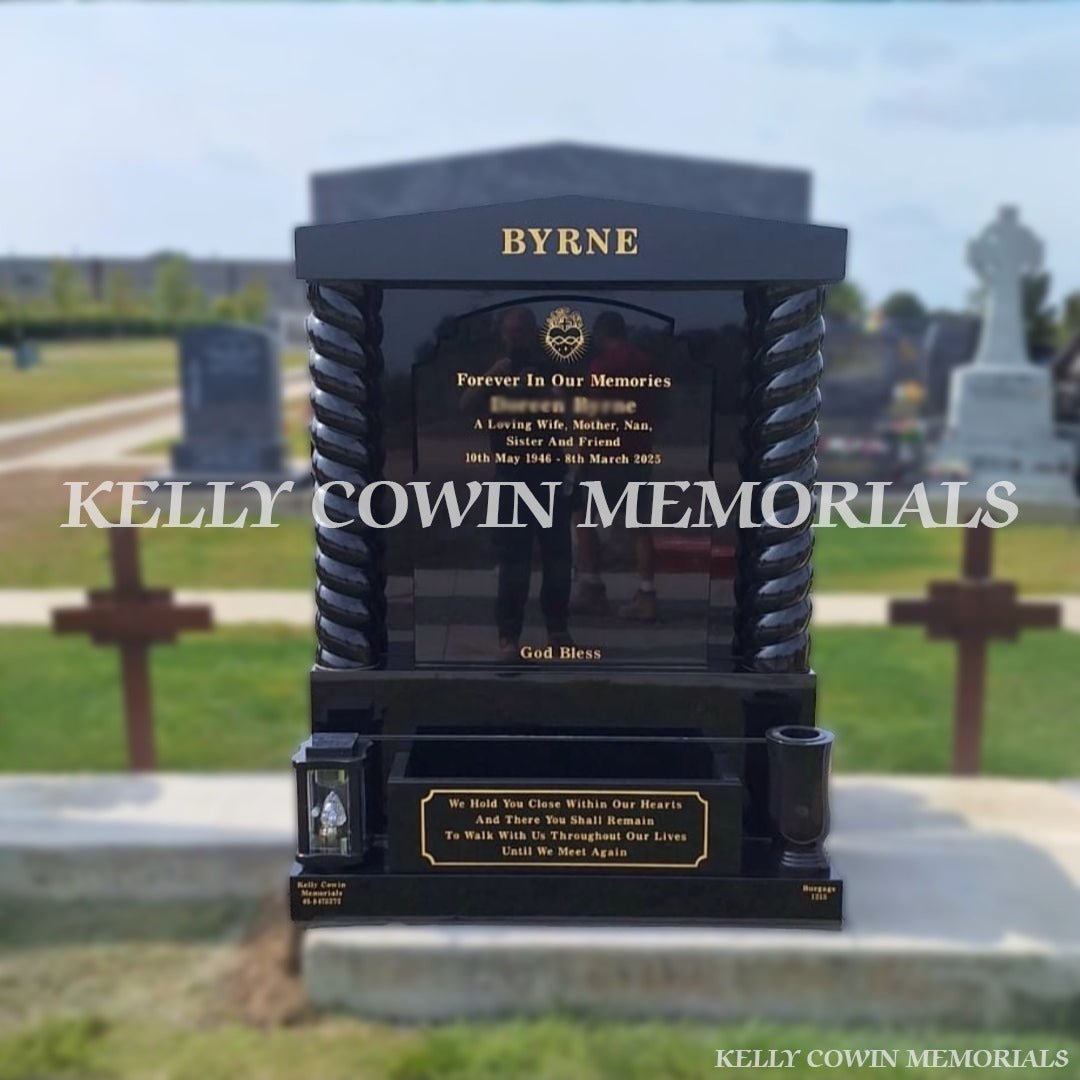 Black Granite Top 9 Headstone | Balgriffin Cemetery - Kelly Cowin Memorials