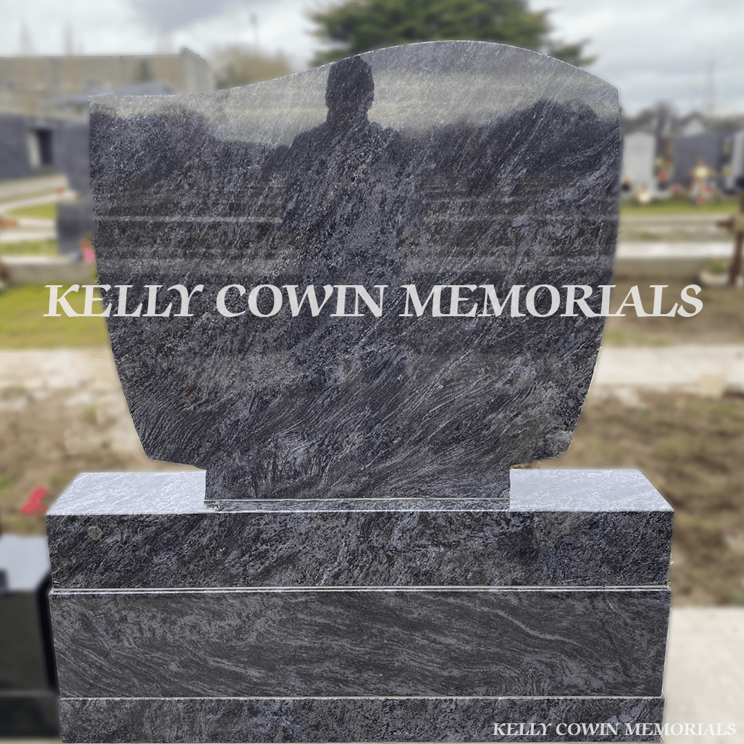 Blue Lagoon Granite C1 Headstone | Balgriffin Cemetery - Kelly Cowin Memorials