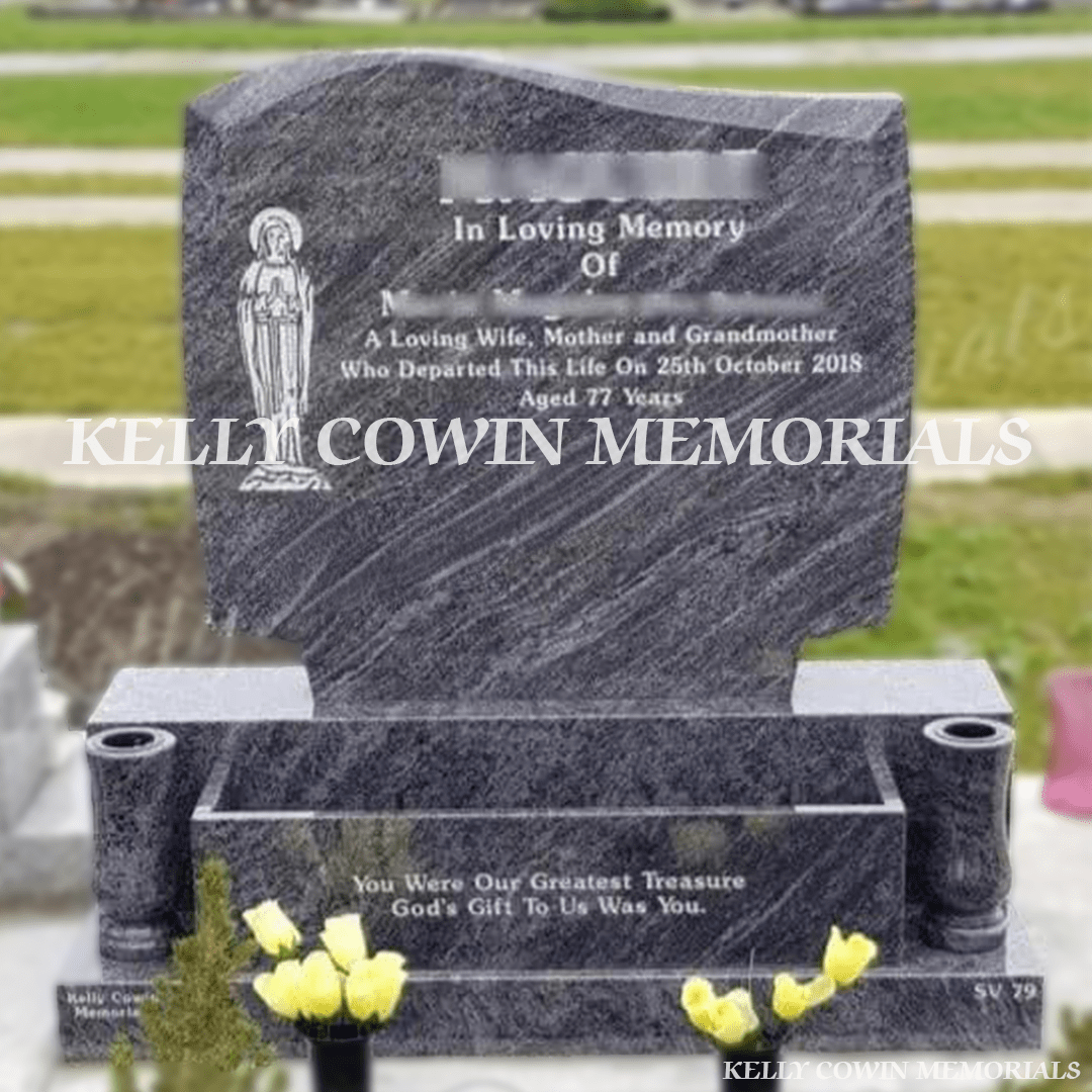 Blue Lagoon Granite C1 Headstone | Balgriffin Cemetery - Kelly Cowin Memorials