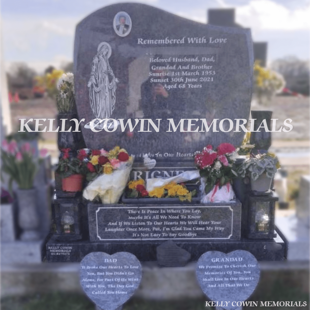 Blue Lagoon Granite C1 Headstone | Balgriffin Cemetery - Kelly Cowin Memorials