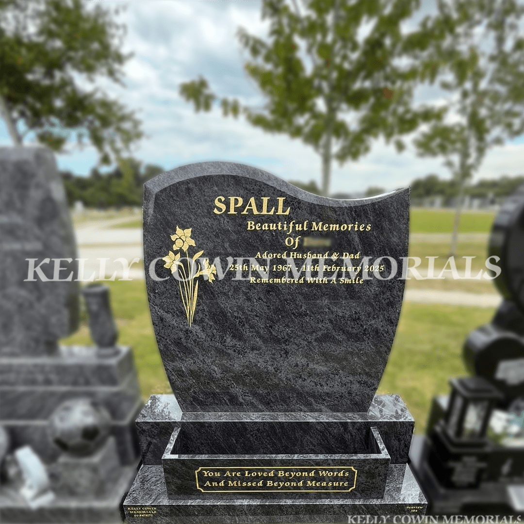 Blue Lagoon Granite C1 Headstone | Balgriffin Cemetery - Kelly Cowin Memorials