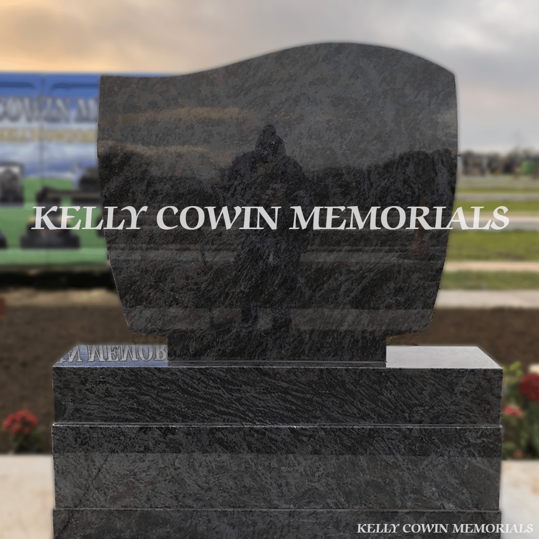 Blue Lagoon Granite C1 Headstone | Balgriffin Cemetery - Kelly Cowin Memorials
