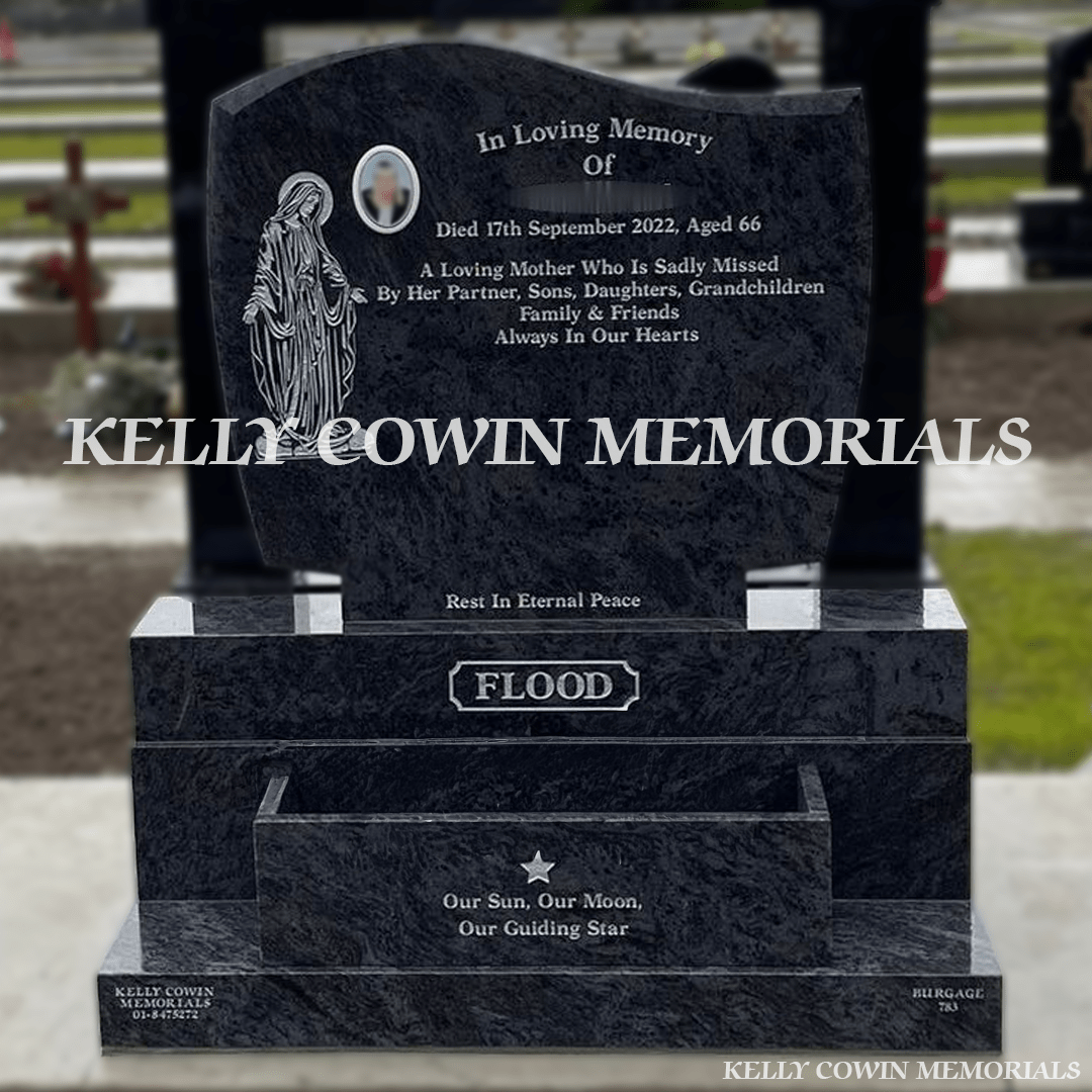 Blue Lagoon Granite C1 Headstone | Balgriffin Cemetery - Kelly Cowin Memorials