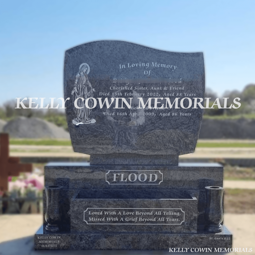 Blue Lagoon Granite C1 Headstone | Balgriffin Cemetery - Kelly Cowin Memorials