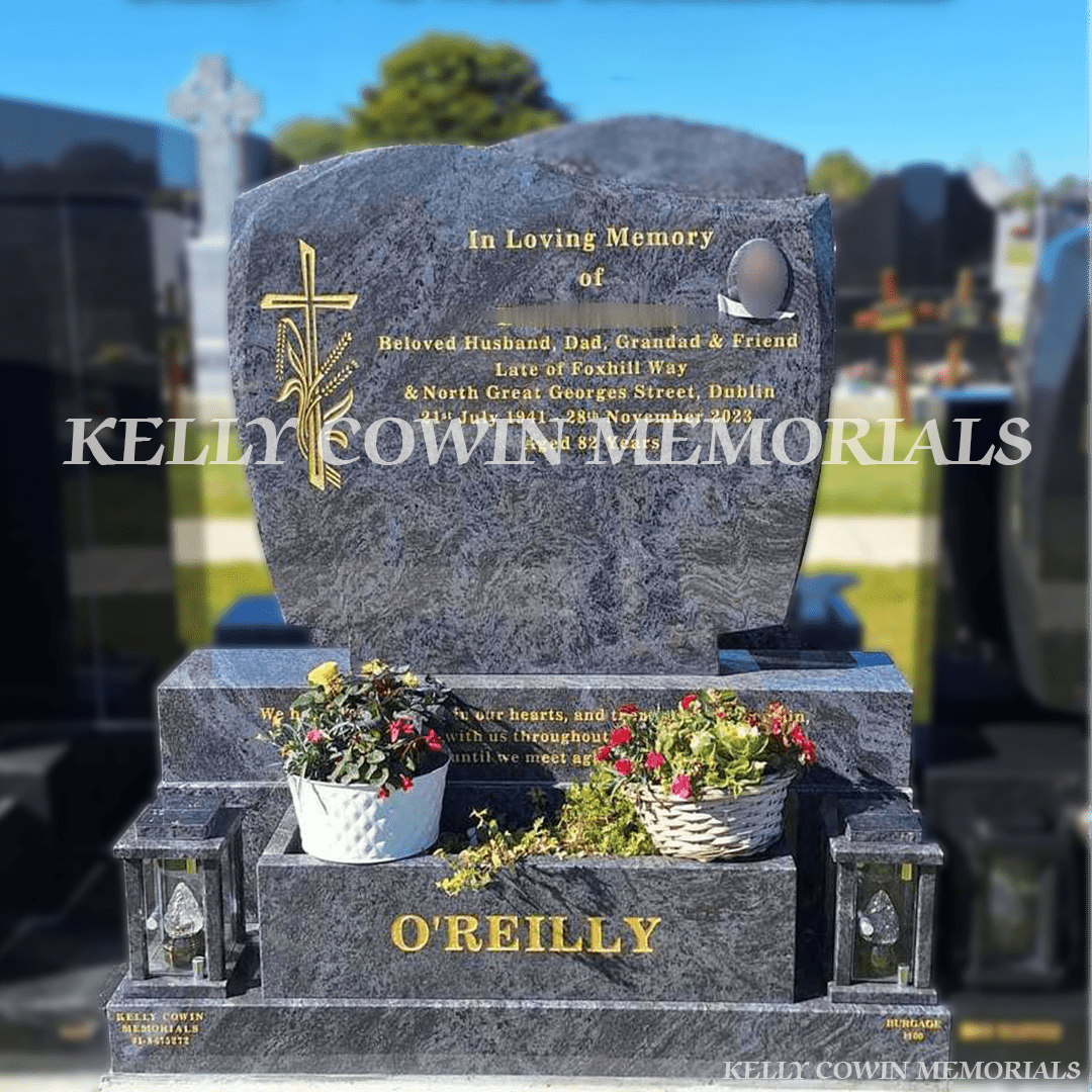 Blue Lagoon Granite C1 Headstone | Balgriffin Cemetery - Kelly Cowin Memorials