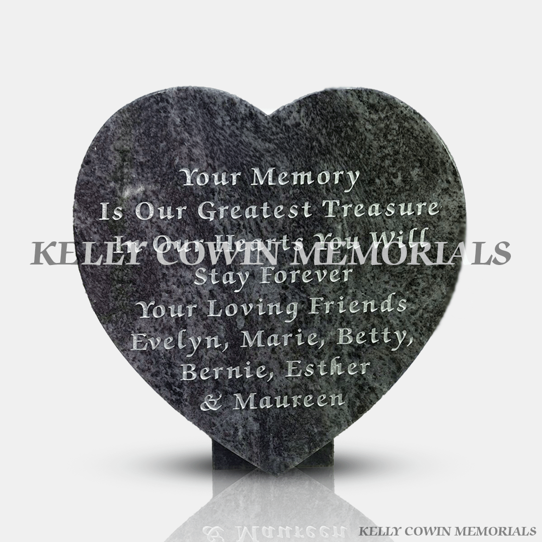 Granite Heart Memorial Plaque with Personalised Engraving – Dublin & Ireland - Kelly Cowin Memorials