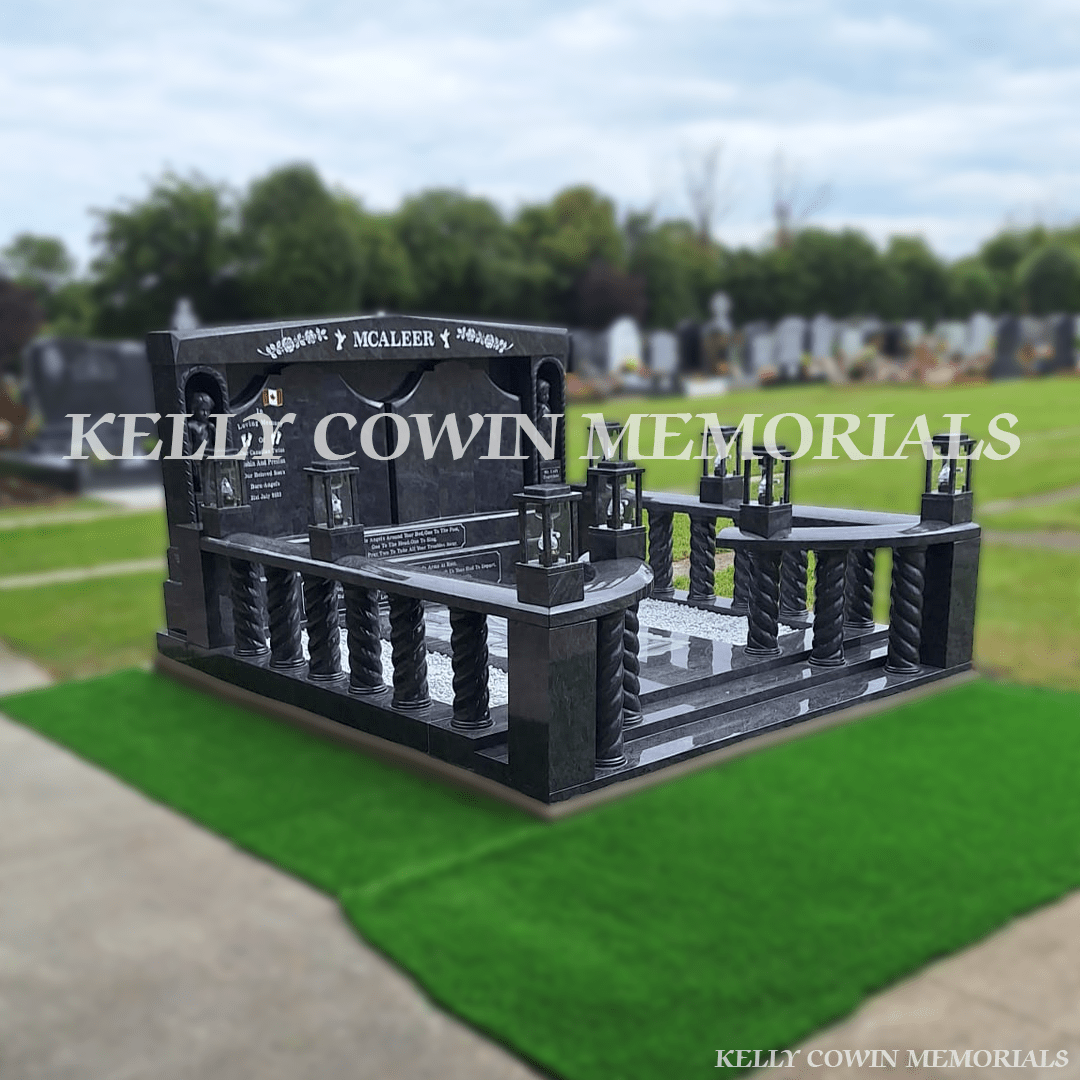 Blue Lagoon Custom Traveller Headstone | Rolestown Cemetery, St Margaret’s Dublin - Kelly Cowin Memorials