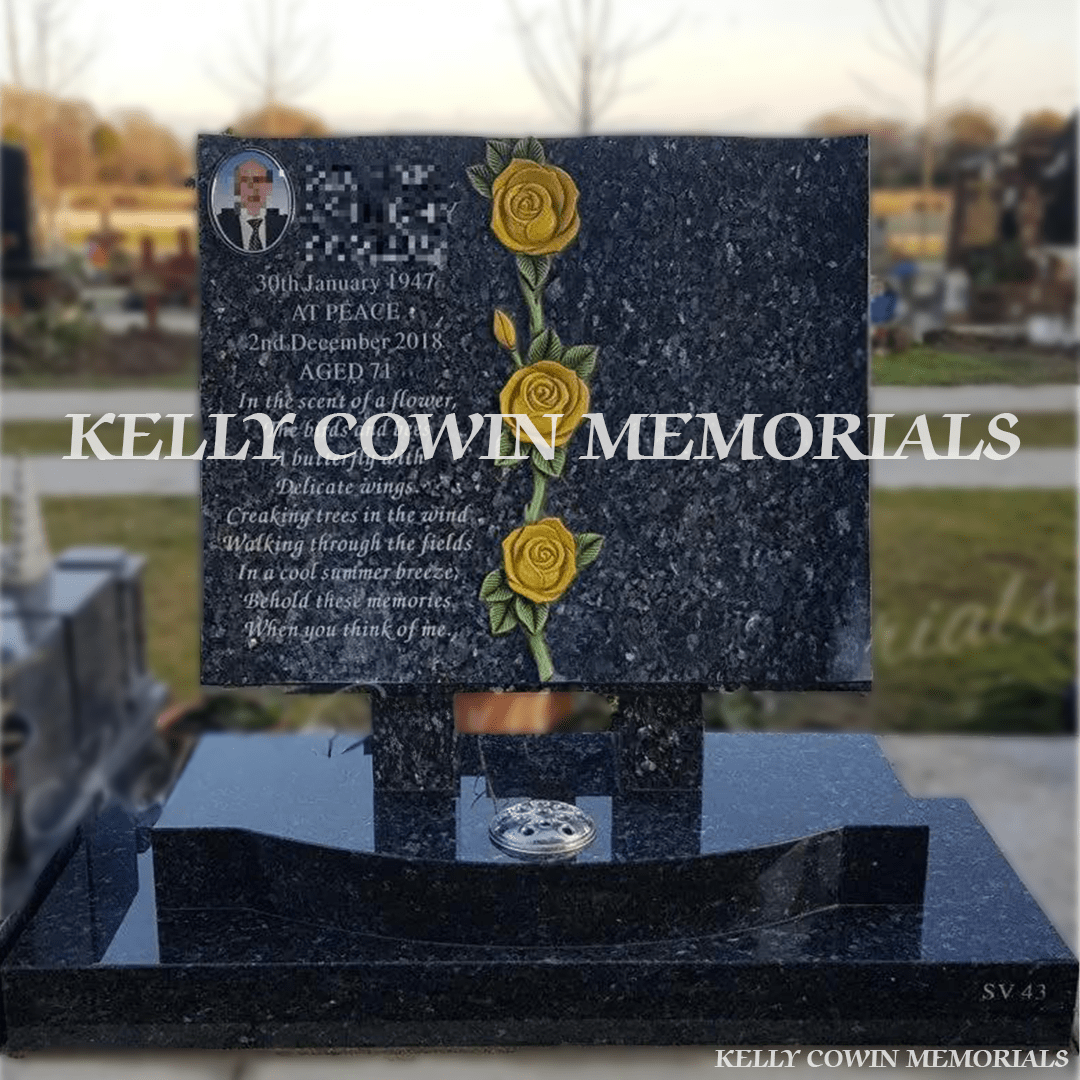 Blue Pearl Granite Book Headstone | Balgriffin Cemetery - Kelly Cowin Memorials
