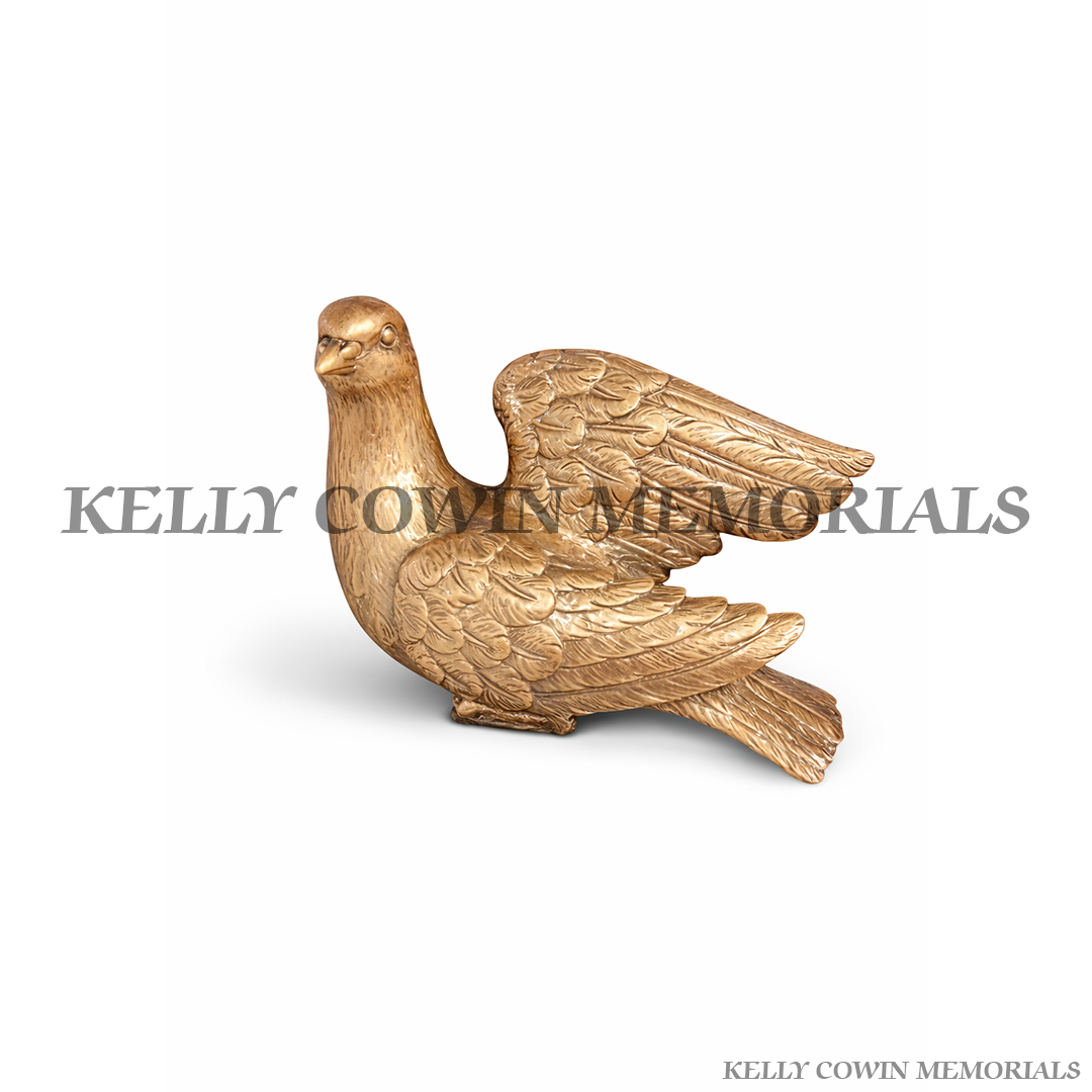 Bronze dove memorial grave ornament accessory for headstone in Dublin Ireland