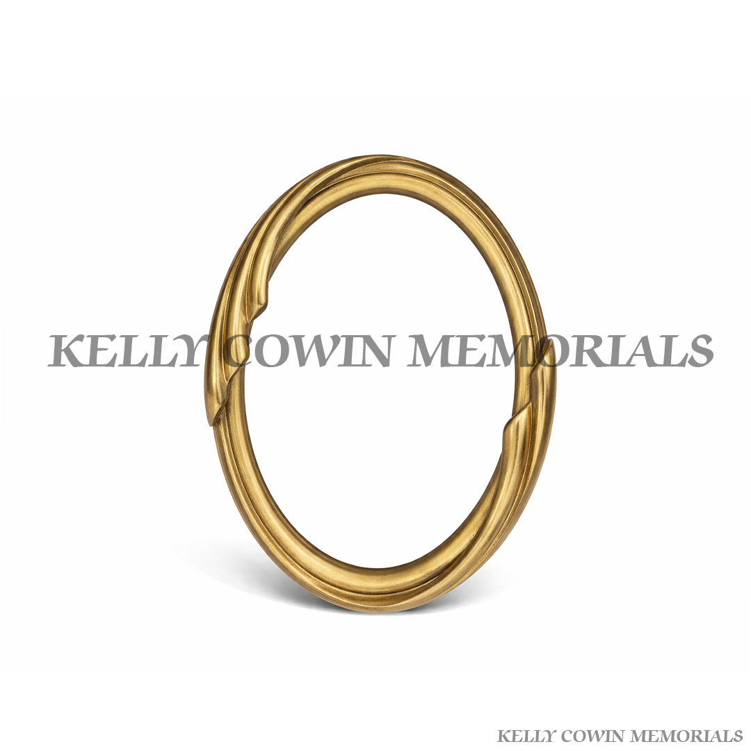 Bronze memorial photo frame for ceramic photo grave plaque by Kelly Cowin Memorials Ireland