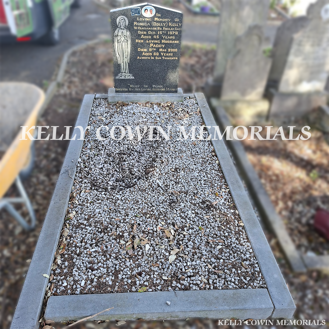 Before renovation of black granite Apex memorial in Glasnevin Cemetery