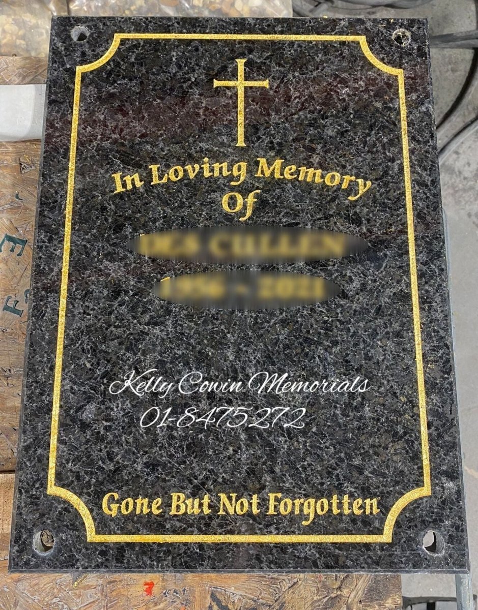 Cremation Wall Plaque - Kelly Cowin Memorials