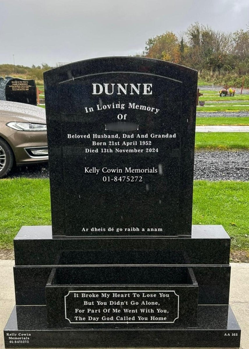 Rustunburg Granite Polished Boulder Headstone | Dardistown Cemetery - Kelly Cowin Memorials