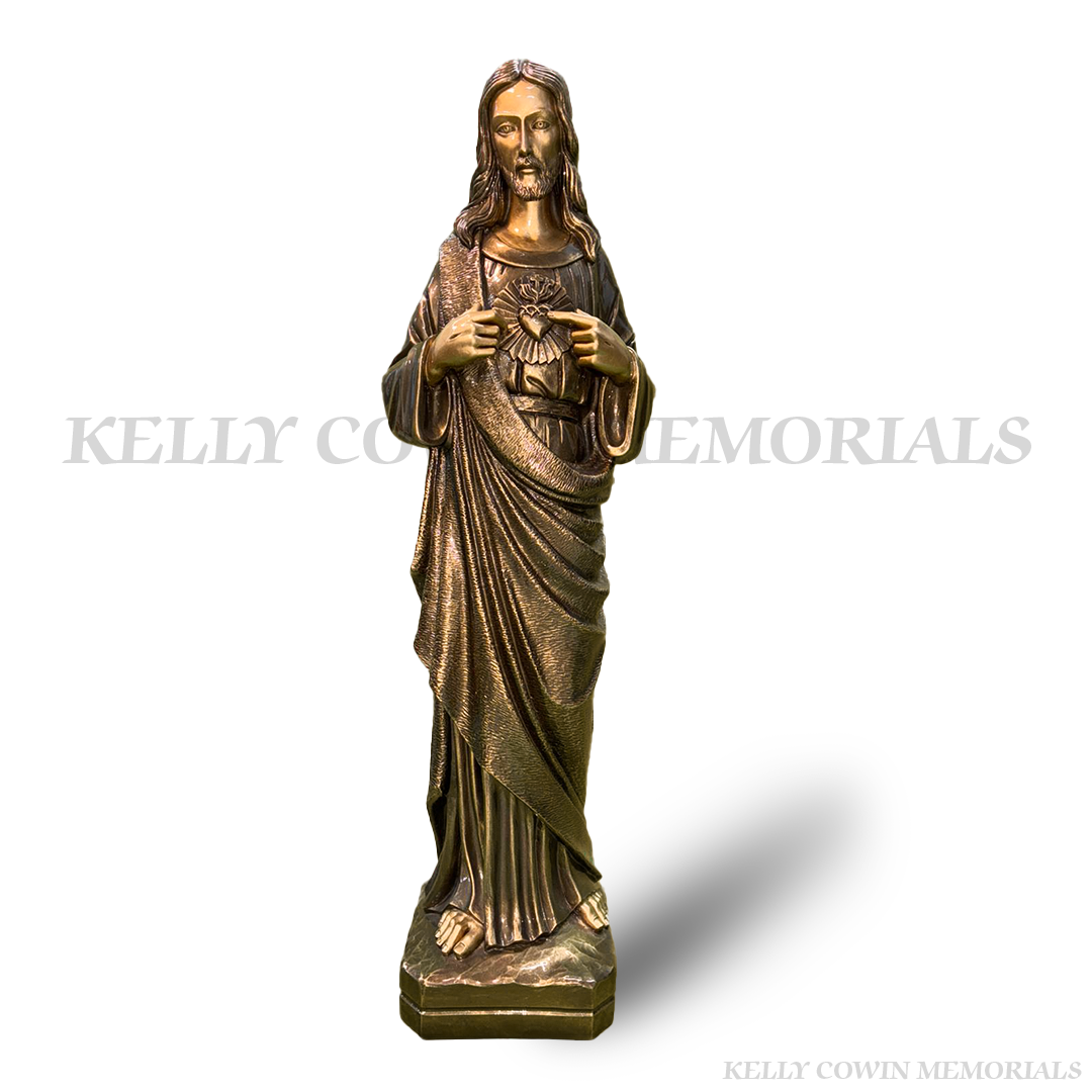 S049- Flat Back Sacred Heart Statue
