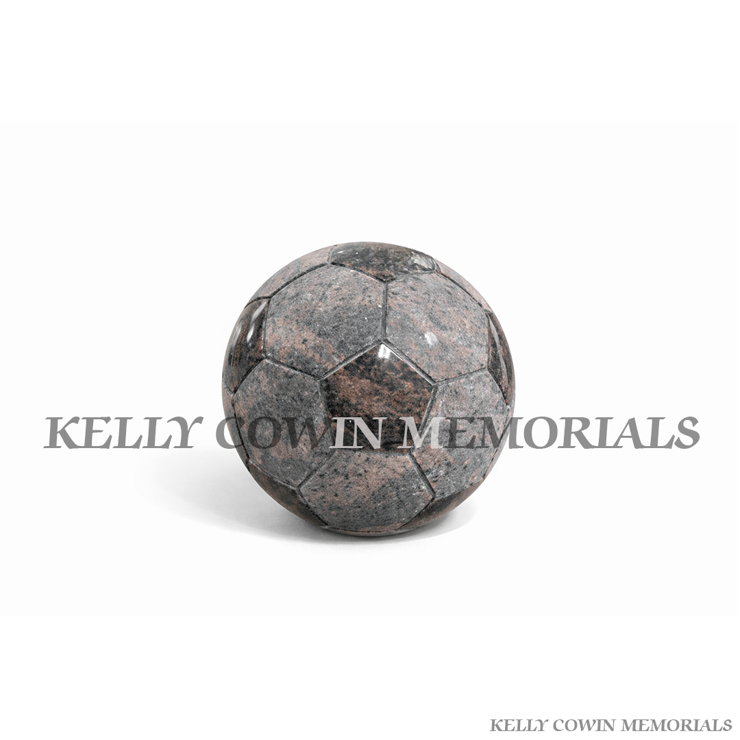 Pandora granite football grave accessory memorial handcrafted in Ireland, available locally and nationwide