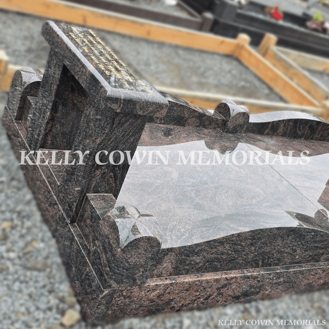 Pandora Granite Horse & Heart Headstone With Full Kerbing and Seat - Kelly Cowin Memorials