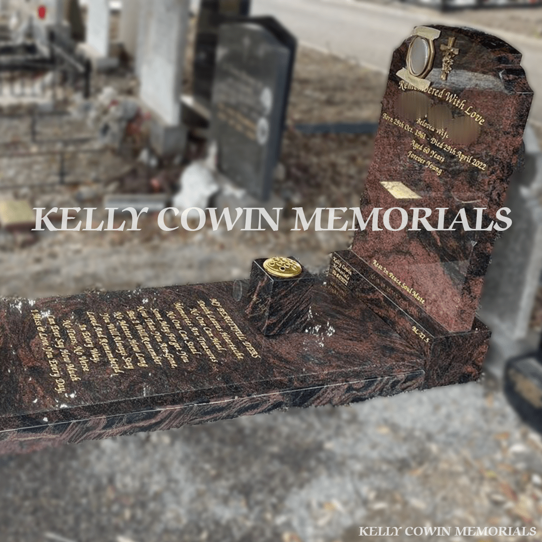 Pandora Granite Top 9 Headstone, Kerbing & Full Covering Slab | Glasnevin Cemetery - Kelly Cowin Memorials