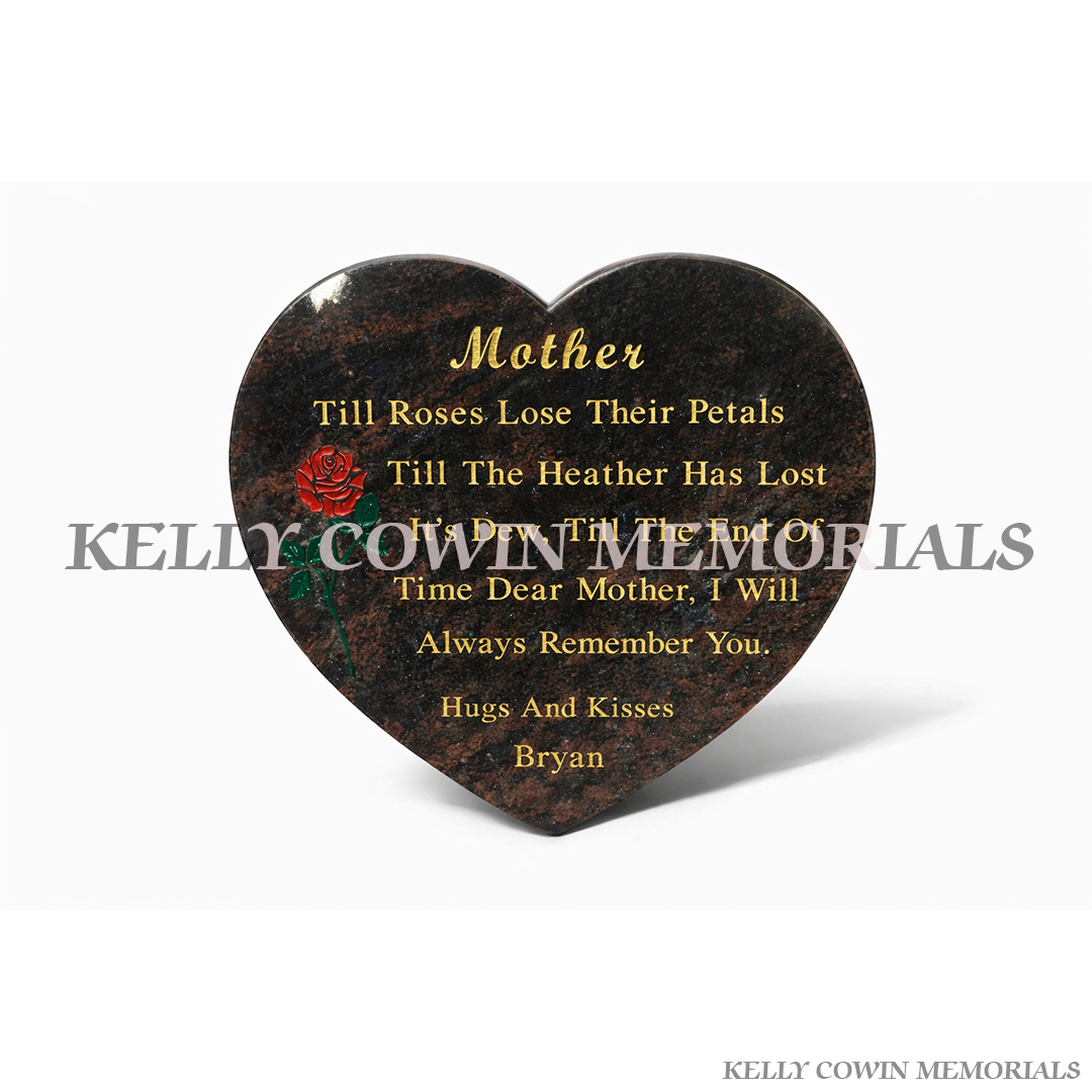 Pandora Granite Heart Plaque Ireland | Memorial Plaques Nationwide