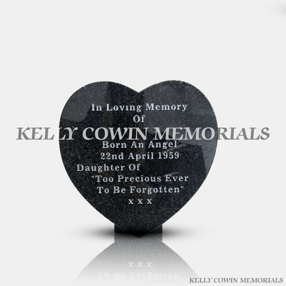 Rustinburg 12 Inch Granite Heart | Kelly Cowin Memorials - Kelly Cowin Memorials