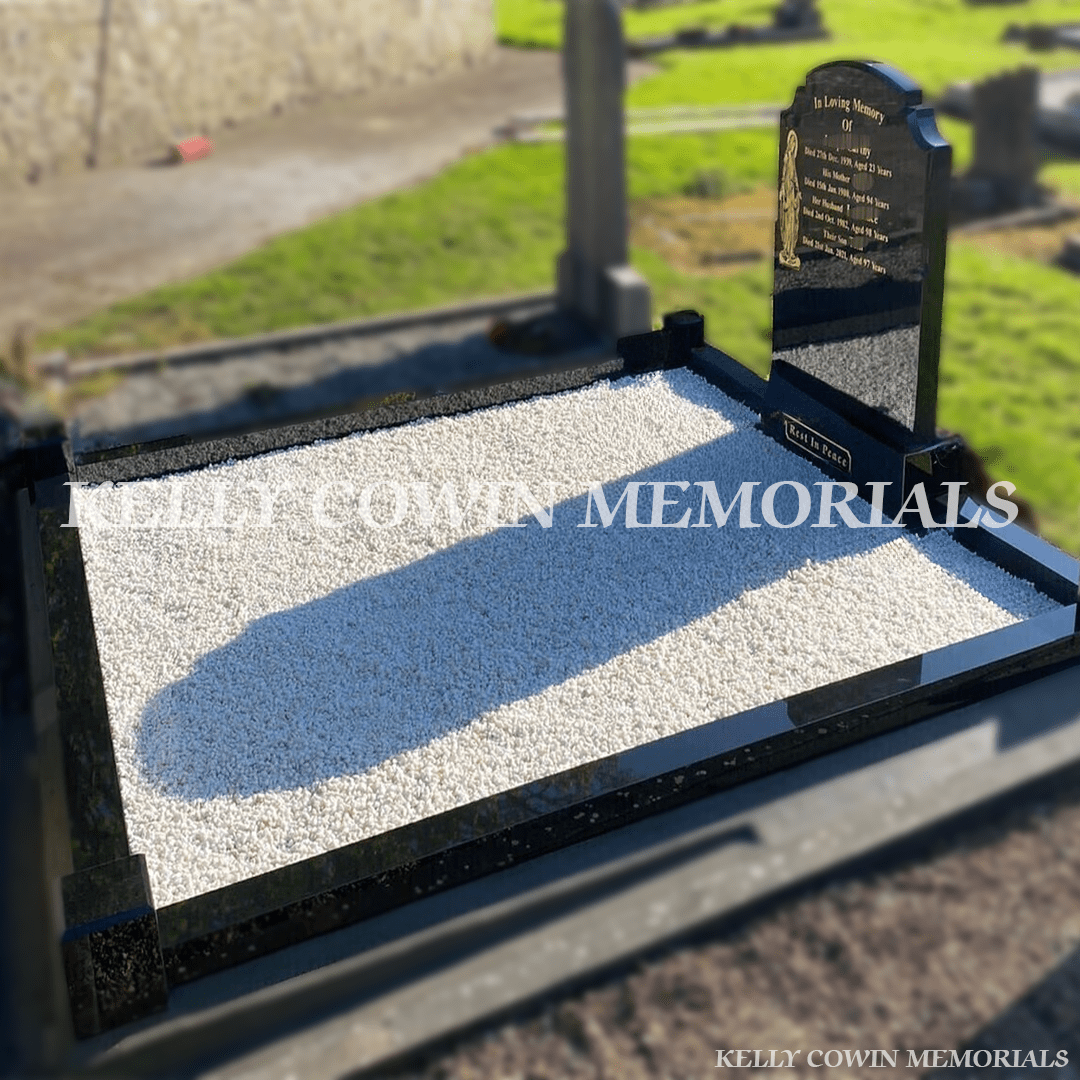 Black Granite Top Nine Headstone | Whitestown Cemetery - Kelly Cowin Memorials