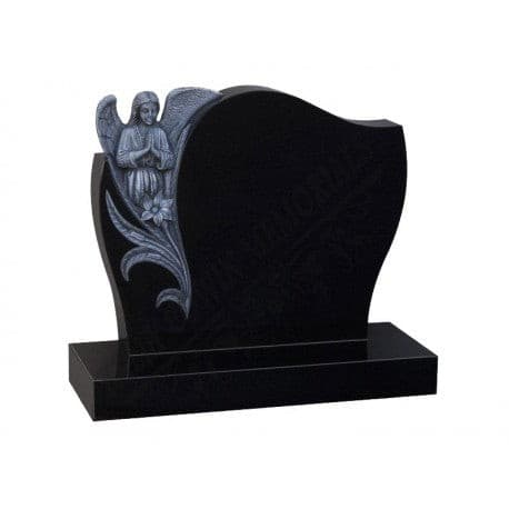 013 Black Granite Headstone With Angel - Dublin Headstones - Glasnevin - Balgriffin - Fingal - Dardistown - Kelly Cowin Memorials