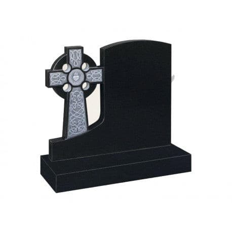 027 Antique Finish Sacred Heart Cross Headstone - Dublin Headstones - Glasnevin - Balgriffin - Fingal - Dardistown -  Kelly Cowin Memorials