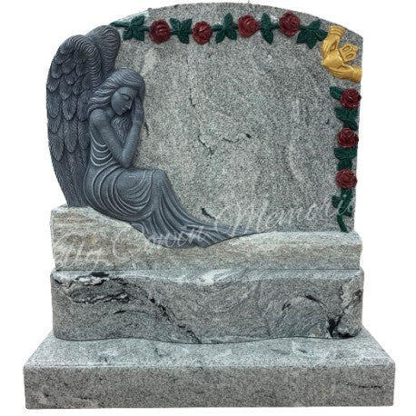069 Angel and Rose Headstone - Dublin Headstones - Glasnevin - Balgriffin - Fingal - Dardistown -  Kelly Cowin Memorials