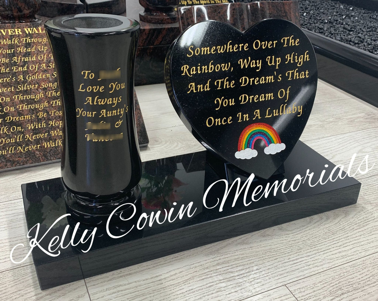 P005 - Vase & 12 inch Heart on Plinth