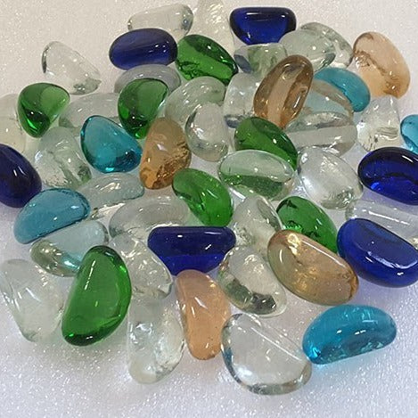 Mixed Glass Pebbles - Dublin Headstones - Glasnevin - Balgriffin - Fingal - Dardistown -  Kelly Cowin Memorials