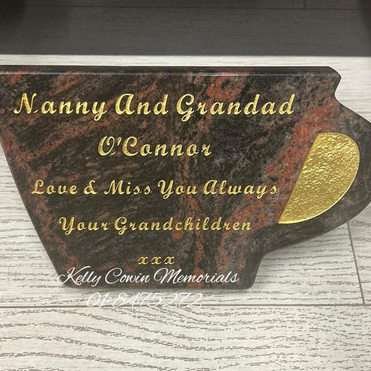 "Nanny and Grandad" Cup Of Tea Plaque 002 - Dublin Headstones - Glasnevin - Balgriffin - Fingal - Dardistown -  Kelly Cowin Memorials
