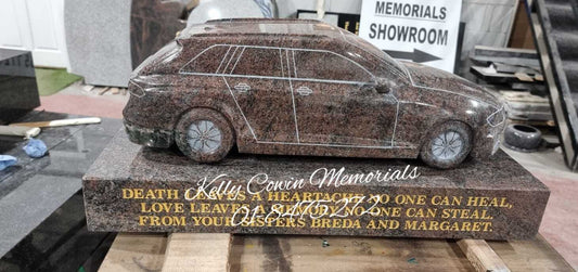 GO033 - Granite Audi Car on a Granite Plinth.
