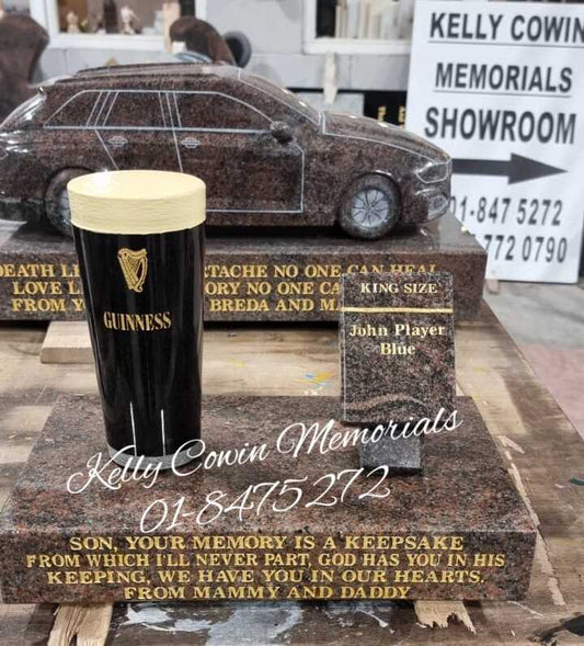 GO058 - Granite Smoke Box, Pint Of Guinness on a Granite Plinth,