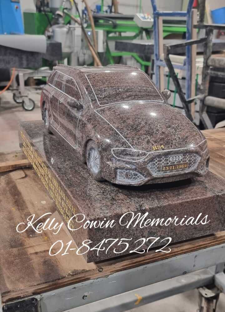 GO033 - Granite Audi Car on a Granite Plinth.