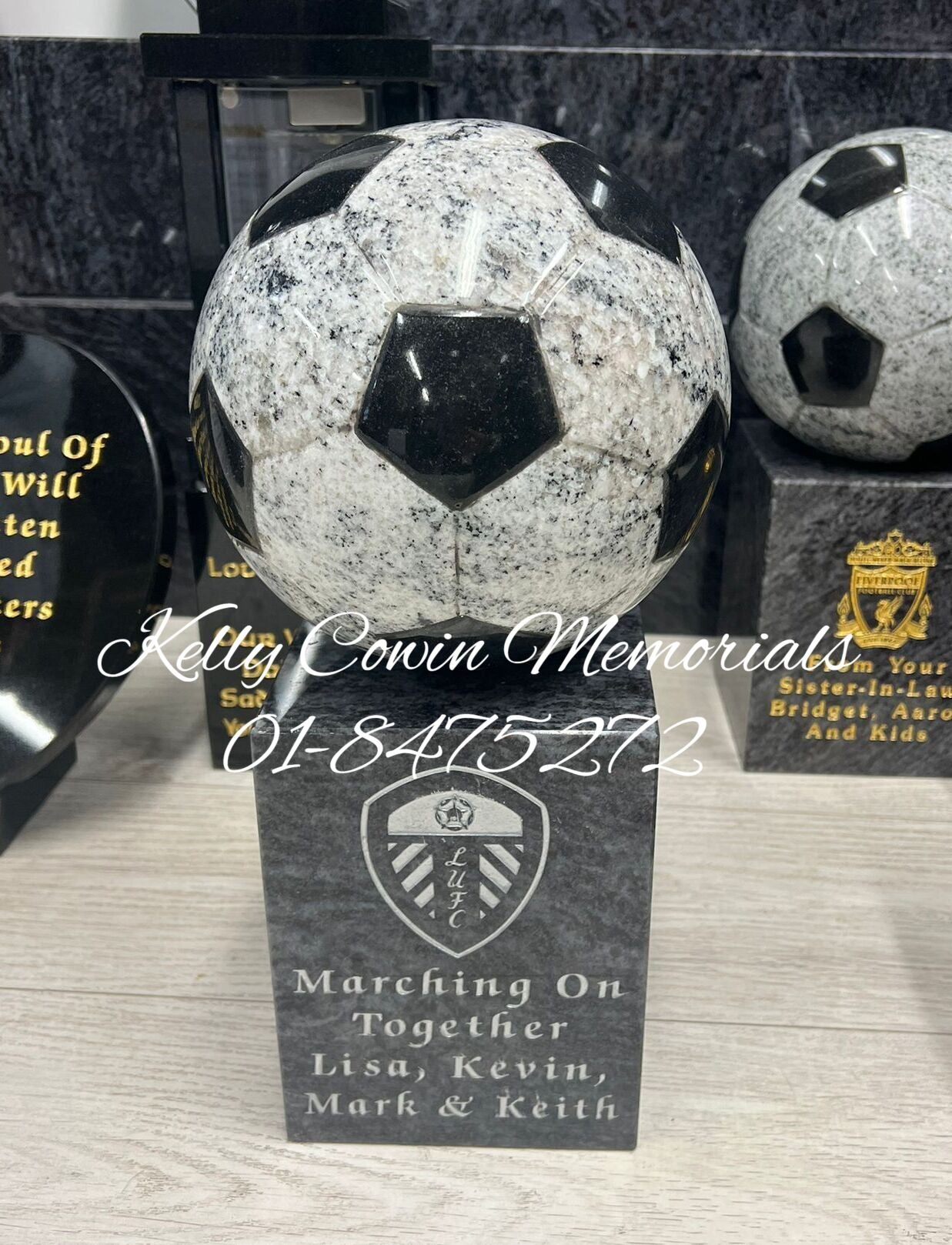 GO051 - Granite Football on Granite Block Base