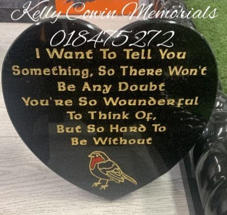 Carved Rose Heart Plaque 009 - Dublin Headstones - Glasnevin - Balgriffin - Fingal - Dardistown - Kelly Cowin Memorials