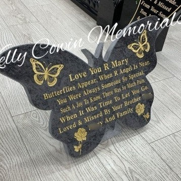 Butterfly Plaque 001 - Dublin Headstones - Glasnevin - Balgriffin - Fingal - Dardistown -  Kelly Cowin Memorials